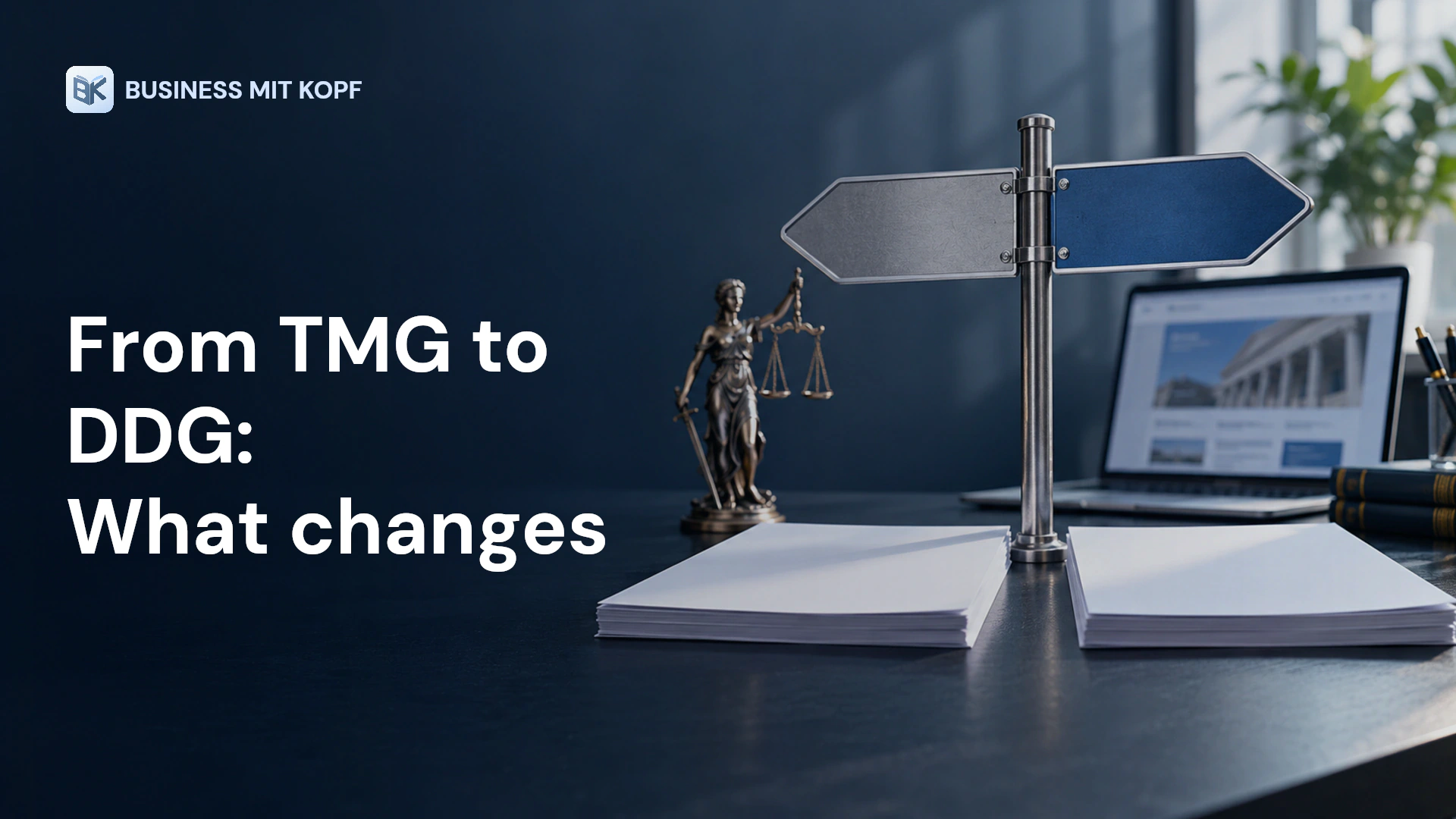 Documents and a blue transition arrow. Title: From TMG to DDG: What changes.